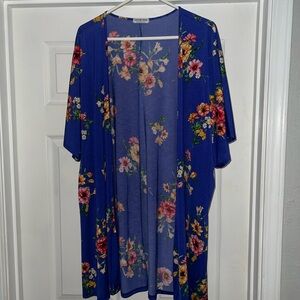 Fashion Nova Blue Floral Cardigan